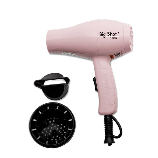 FUSION BIG SHOT TRAVEL HAIR DRYER with DIFFUSER IN BABY PINK