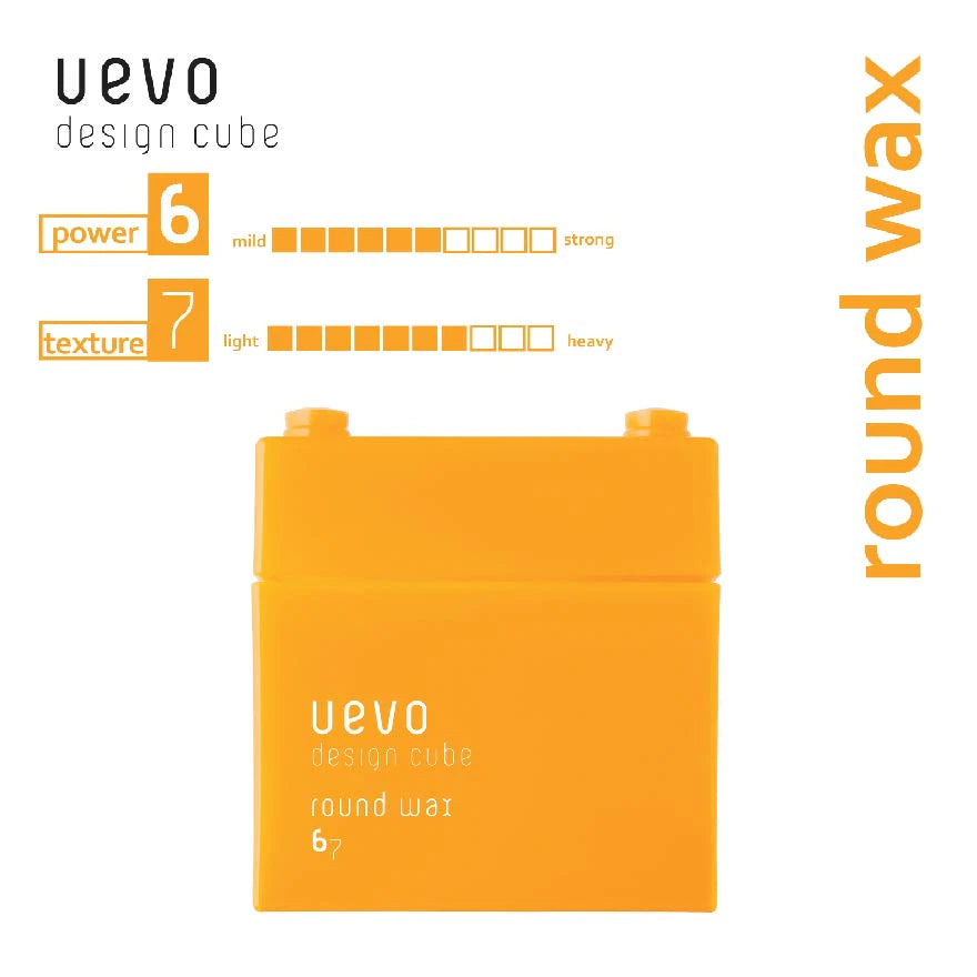 Uevo Design Cube Round Wax (For Short To Long Hair) 80g MADE IN JAPAN